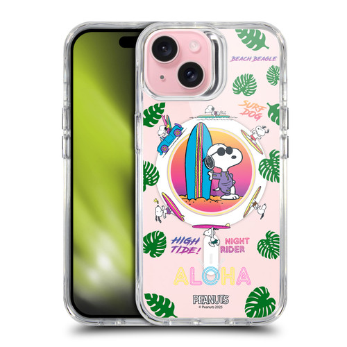 Peanuts Snoopy & Friends Tropical Surf SHOCKPROOF BUMPER CASE COMPATIBLE WITH Apple iPhone 15 & MAGSAFE