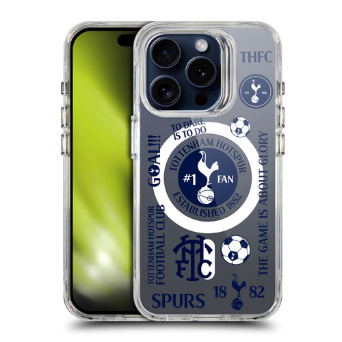 Tottenham Hotspur F.C. Logo Icon Cockerel Pattern SHOCKPROOF BUMPER CASE COMPATIBLE WITH Apple iPhone 15 Pro & MAGSAFE