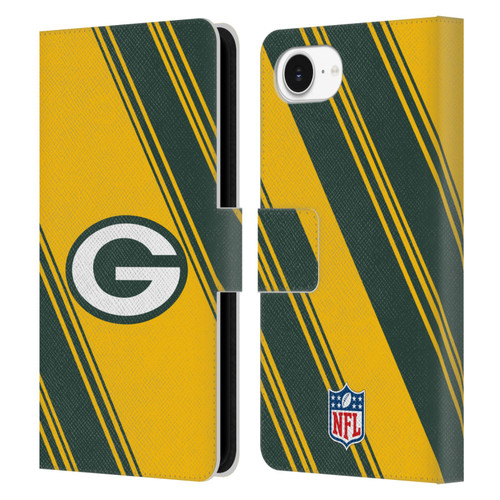 NFL Green Bay Packers Artwork Stripes Leather Book Wallet Case Cover For Apple iPhone 16e NFL Green Bay Packers Artwork Stripes Leather Book Wallet Case Cover For Apple iPhone 16e