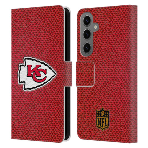 NFL Kansas City Chiefs Logo Football Leather Book Wallet Case Cover For Samsung Galaxy S25