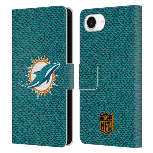 NFL Miami Dolphins Logo Football Leather Book Wallet Case Cover For Apple iPhone 16e