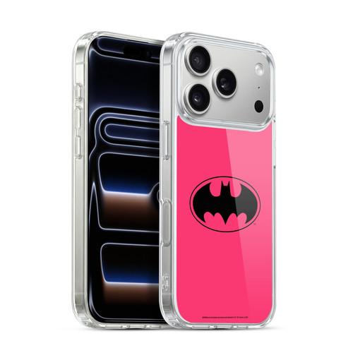 Batman DC Comics Logos Pink Soft Gel Case for Apple iPhone 17 Pro