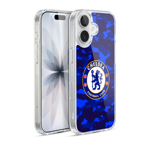 Chelsea Football Club Crest Camouflage Soft Gel Case for Apple iPhone 17
