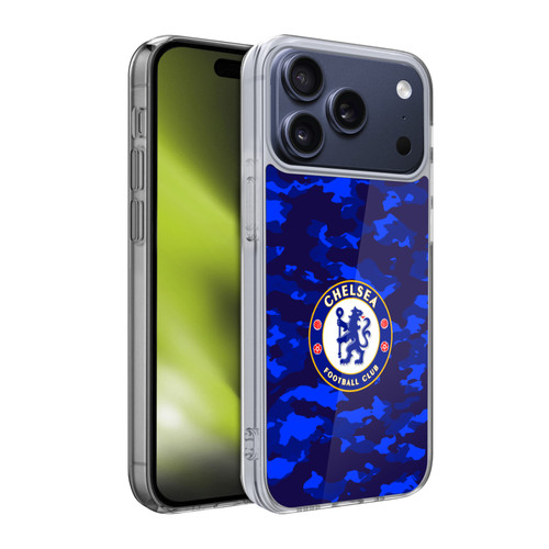 Chelsea Football Club Crest Camouflage Soft Gel Case for Apple iPhone 17 Pro Chelsea Football Club Crest Camouflage Soft Gel Case for Apple iPhone 17 Pro