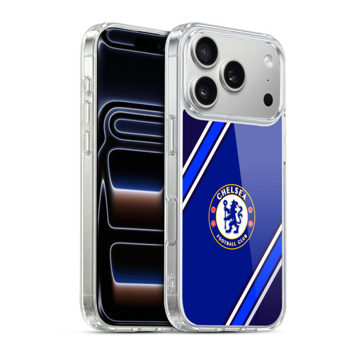 Chelsea Football Club Crest Stripes Soft Gel Case for Apple iPhone 17 Pro