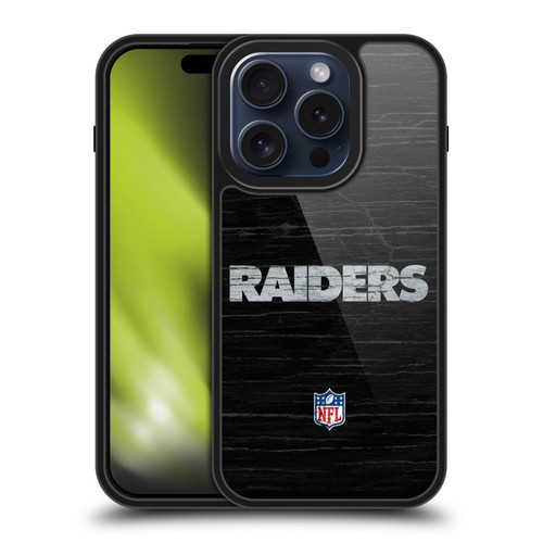 NFL Las Vegas Raiders Logo Distressed Look Gel Armour Case For Apple iPhone 15 Pro