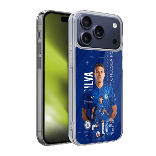 Chelsea Football Club 2021/22 First Team Thiago Silva Soft Gel Case for Apple iPhone 17 Pro