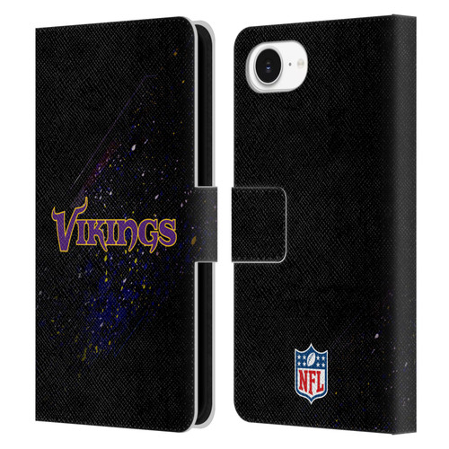 NFL Minnesota Vikings Logo Blur Leather Book Wallet Case Cover For Apple iPhone 16e