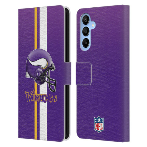 NFL Minnesota Vikings Logo Helmet Leather Book Wallet Case Cover For Samsung Galaxy A16 5G