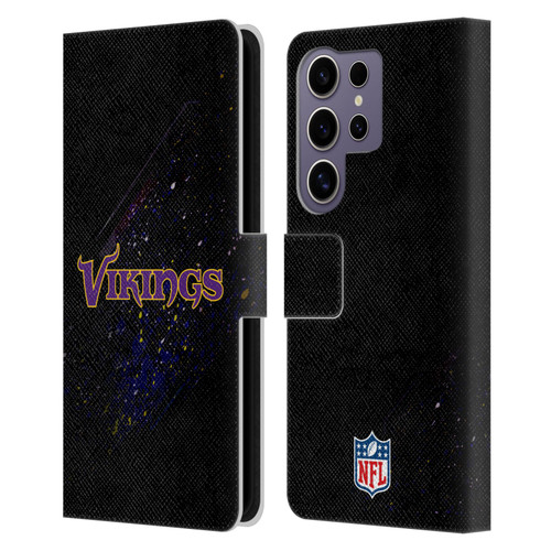 NFL Minnesota Vikings Logo Blur Leather Book Wallet Case Cover For Samsung Galaxy S25 Ultra