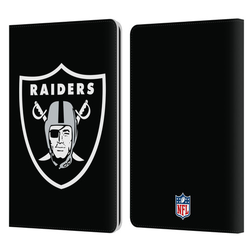 NFL Las Vegas Raiders Logo Plain Leather Book Wallet Case Cover For Amazon Kindle Paperwhite 1 / 2 / 3
