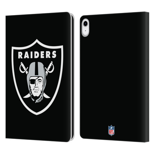 NFL Las Vegas Raiders Logo Plain Leather Book Wallet Case Cover For Apple iPad 10.9 2022/2025