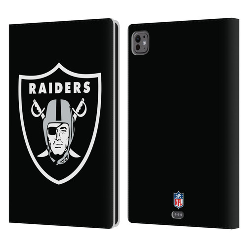 NFL Las Vegas Raiders Logo Plain Leather Book Wallet Case Cover For Apple iPad Pro 11 M4 2024