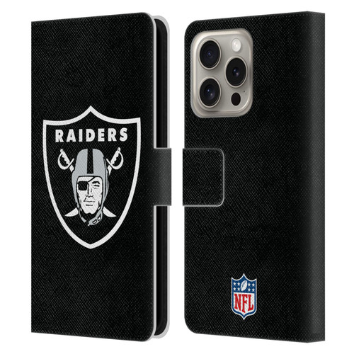 NFL Las Vegas Raiders Logo Plain Leather Book Wallet Case Cover For Apple iPhone 16 Pro NFL Las Vegas Raiders Logo Plain Leather Book Wallet Case Cover For Apple iPhone 16 Pro