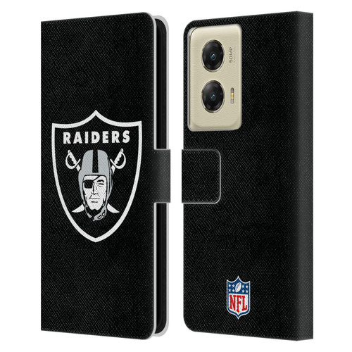 NFL Las Vegas Raiders Logo Plain Leather Book Wallet Case Cover For Motorola Moto G Stylus 5G (2024)