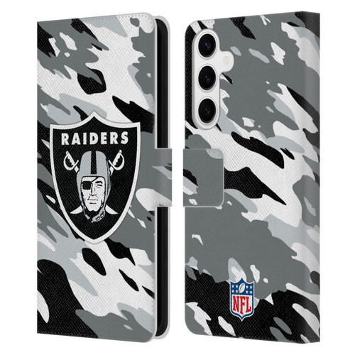 NFL Las Vegas Raiders Logo Camou Leather Book Wallet Case Cover For Samsung Galaxy S24+ 5G NFL Las Vegas Raiders Logo Camou Leather Book Wallet Case Cover For Samsung Galaxy S24+ 5G