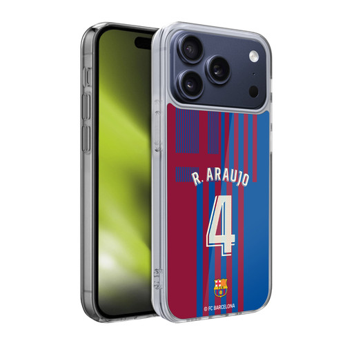 FC Barcelona 2021/22 Players Home Kit Group 2 Ronald Araújo Soft Gel Case for Apple iPhone 17 Pro
