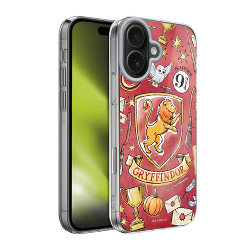 Harry Potter Deathly Hallows XIII Gryffindor Pattern Soft Gel Case for Apple iPhone 17