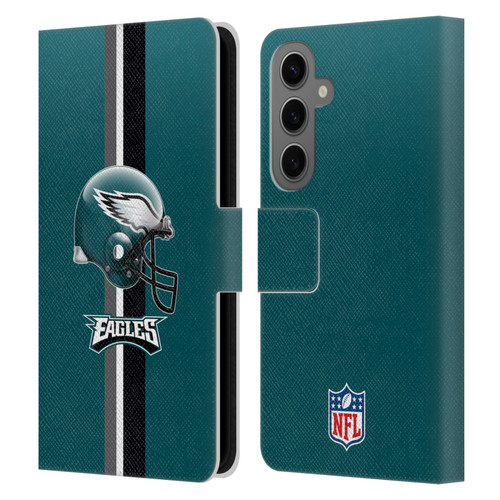 NFL Philadelphia Eagles Logo Helmet Leather Book Wallet Case Cover For Samsung Galaxy S25