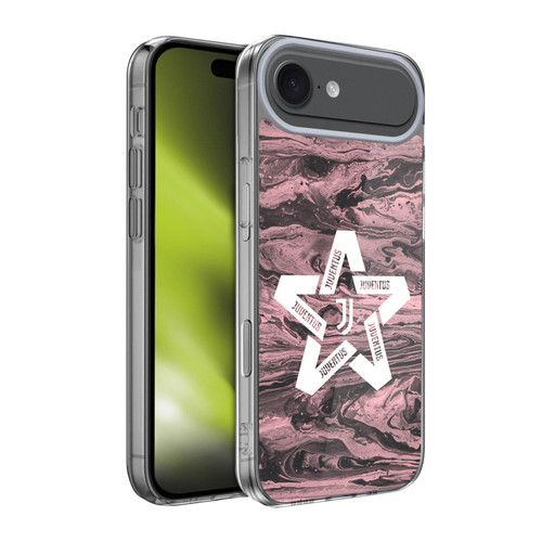 Juventus Football Club Art Black & Pink Marble Soft Gel Case for Apple iPhone 17 Air