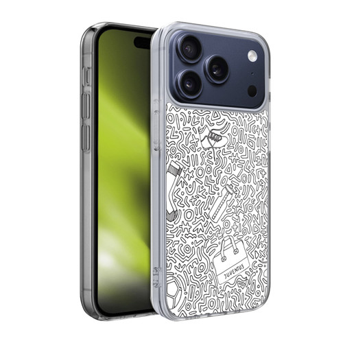 Juventus Football Club Patterns Doodle Soft Gel Case for Apple iPhone 17 Pro