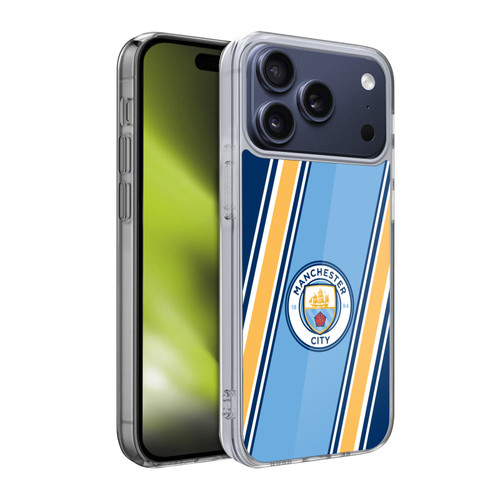 Manchester City Man City FC 2017/18 Badge Stripes Soft Gel Case for Apple iPhone 17 Pro