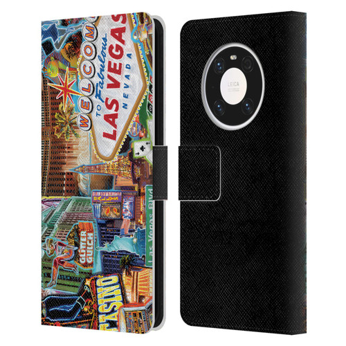 P.D. Moreno Cities Las Vegas 1 Leather Book Wallet Case Cover For Huawei Mate 40 Pro 5G