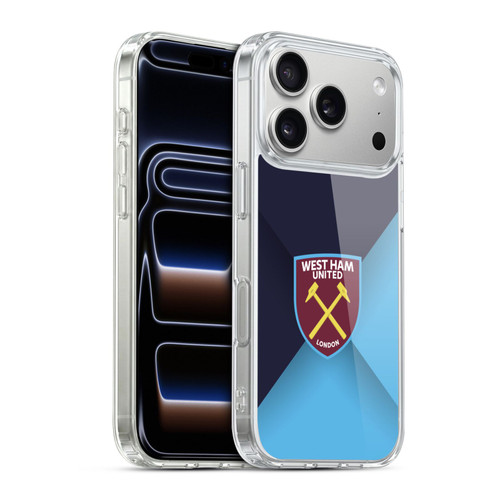 West Ham United FC Crest Blue Gradient Soft Gel Case for Apple iPhone 17 Pro