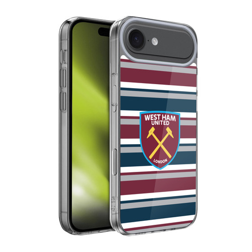 West Ham United FC Crest Graphics Stripes Soft Gel Case for Apple iPhone 17 Air
