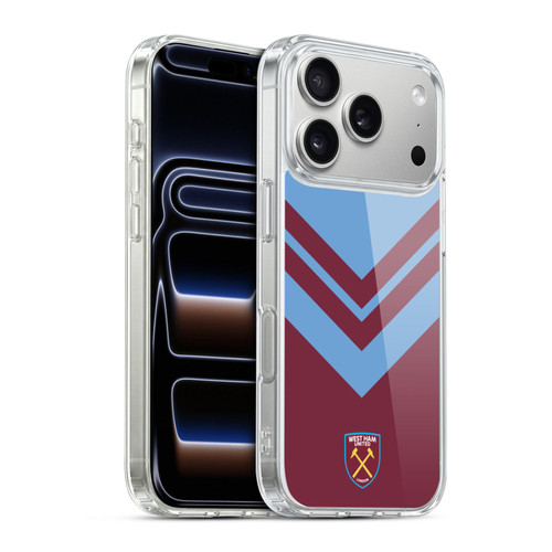 West Ham United FC Crest Graphics Arrowhead Lines Soft Gel Case for Apple iPhone 17 Pro