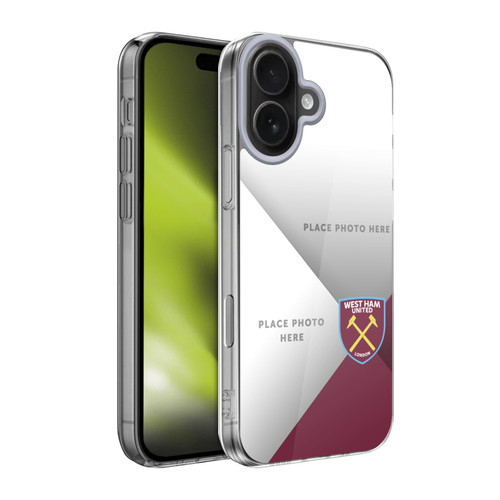 Custom Customised Personalised West Ham United FC Claret Photo Cross Soft Gel Case for Apple iPhone 17