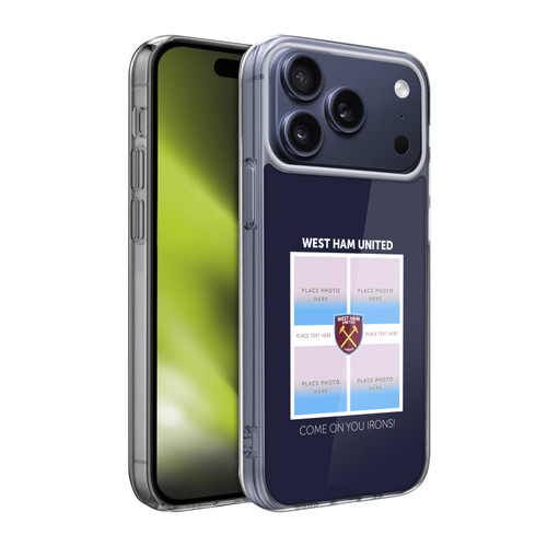 Custom Customised Personalised West Ham United FC Claret Retro Claret Soft Gel Case for Apple iPhone 17 Pro Max