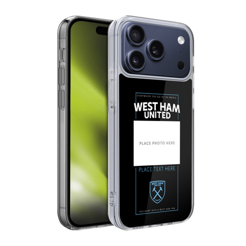 Custom Customised Personalised West Ham United FC Claret Crest 2 Soft Gel Case for Apple iPhone 17 Pro