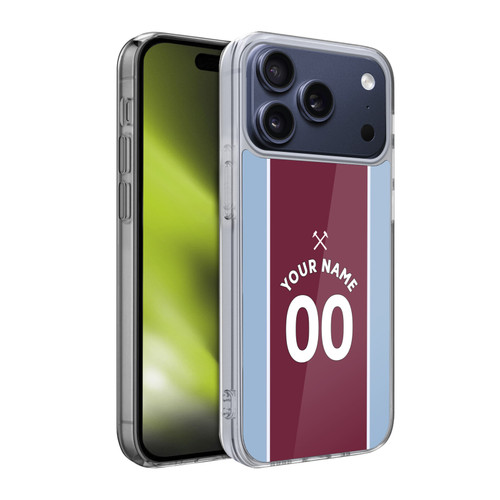 Custom Customised Personalised West Ham United FC 2021/22 Kit Home Soft Gel Case for Apple iPhone 17 Pro