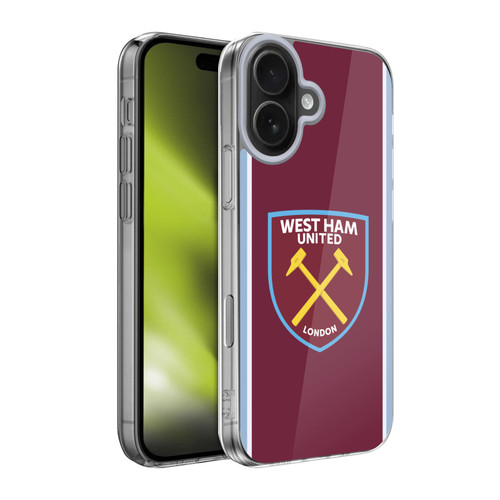 West Ham United FC 2021/22 Crest Kit Home Soft Gel Case for Apple iPhone 17