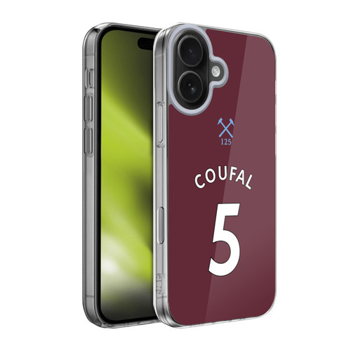 West Ham United FC 2020/21 Players Home Kit Vladimir Coufal Soft Gel Case for Apple iPhone 17