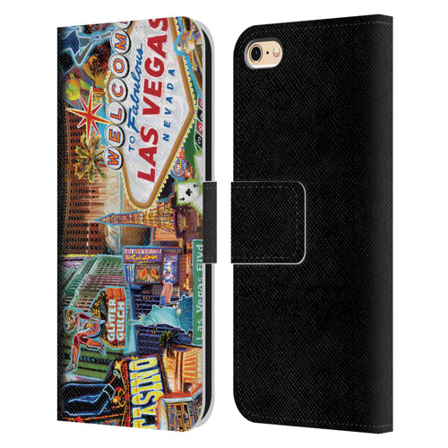 P.D. Moreno Cities Las Vegas 1 Leather Book Wallet Case Cover For Apple iPhone 6 / iPhone 6s