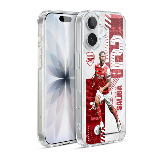 Arsenal FC 2022/23 First Team William Saliba Soft Gel Case for Apple iPhone 17
