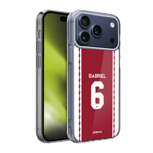 Arsenal FC 2022/23 Players Home Kit Gabriel Magalhães Soft Gel Case for Apple iPhone 17 Pro Max