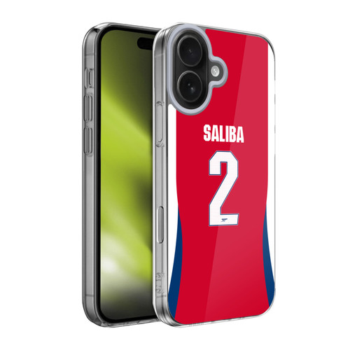 Arsenal FC 2024/25 Players Home Kit William Saliba Soft Gel Case for Apple iPhone 17