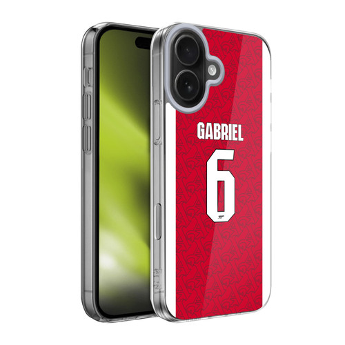 Arsenal FC 2025/26 Players Home Kit Gabriel Magalhães Soft Gel Case for Apple iPhone 17