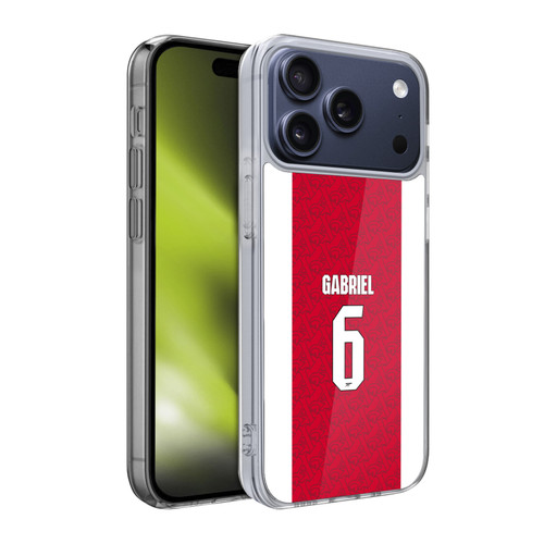 Arsenal FC 2025/26 Players Home Kit Gabriel Magalhães Soft Gel Case for Apple iPhone 17 Pro
