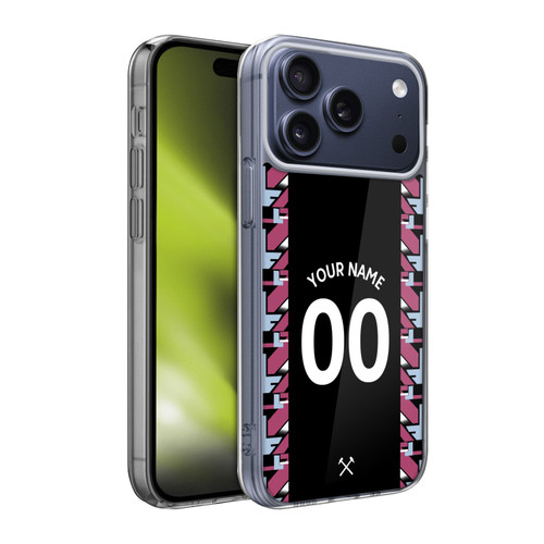 Custom Customised Personalised West Ham United FC 2022/23 Kit Away Soft Gel Case for Apple iPhone 17 Pro Max