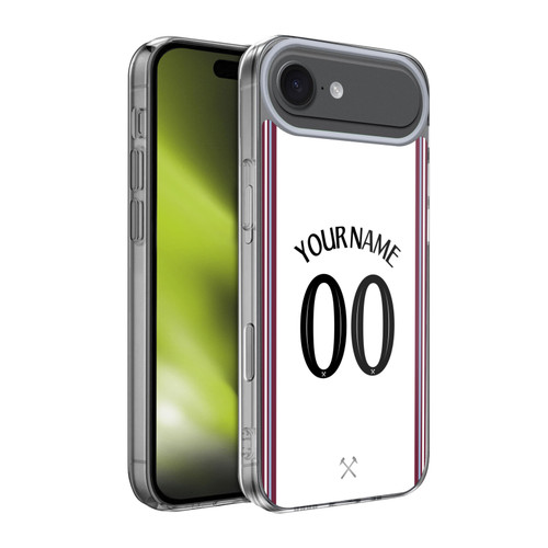 Custom Customised Personalised West Ham United FC 2023/24 Kit Away Soft Gel Case for Apple iPhone 17 Air