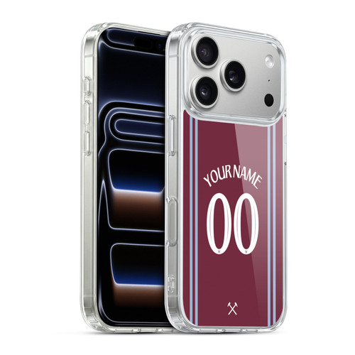 Custom Customised Personalised West Ham United FC 2024/25 Kit Home Soft Gel Case for Apple iPhone 17 Pro