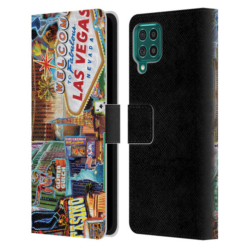 P.D. Moreno Cities Las Vegas 1 Leather Book Wallet Case Cover For Samsung Galaxy F62 (2021)