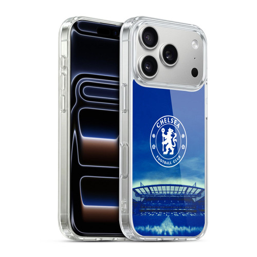 Chelsea Football Club Retro Kit and Stadium Logo Soft Gel Case for Apple iPhone 17 Pro