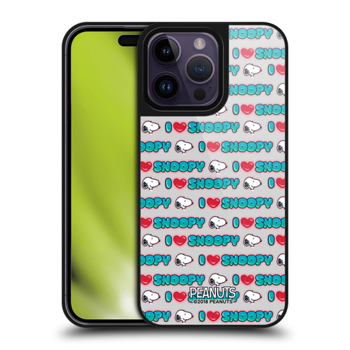 Peanuts Snoopy Boardwalk Airbrush I Love Pattern Gel Armour Case For Apple iPhone 14 Pro Max