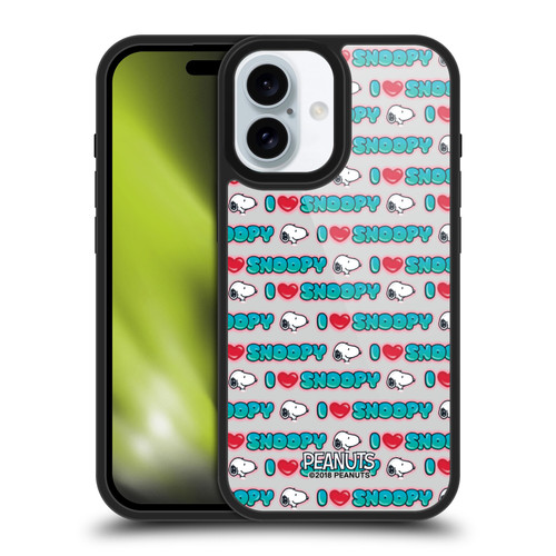 Peanuts Snoopy Boardwalk Airbrush I Love Pattern Gel Armour Case For Apple iPhone 16 Peanuts Snoopy Boardwalk Airbrush I Love Pattern Gel Armour Case For Apple iPhone 16