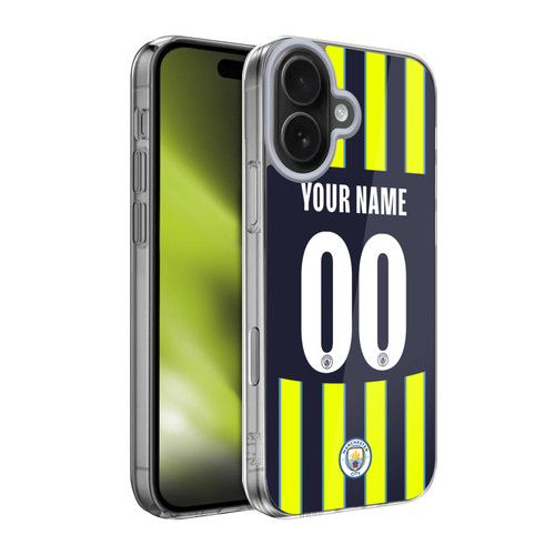 Custom Customised Personalised Manchester City Man City FC 2024/25 Badge Kit Away Soft Gel Case for Apple iPhone 17